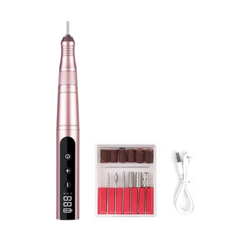 Electric Nails Drill Machine Rechargeable Nails Drill Professional Nails Drill Adjustable Speed for Acrylic Nails