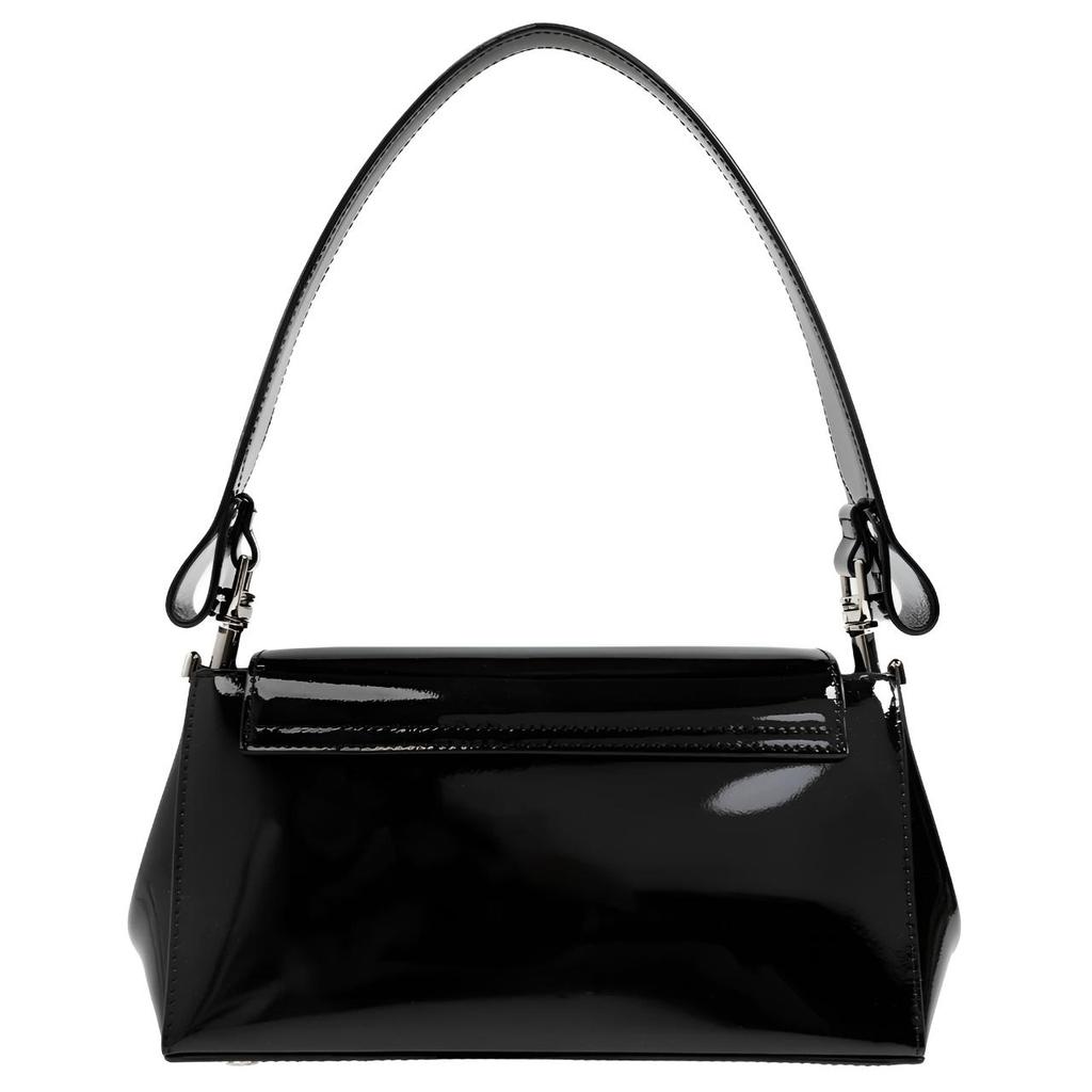 Vivienne Westwood Classic Saturn Logo Leather Shoulder Bag Women shoulder bag Black 46020004WL001ON404