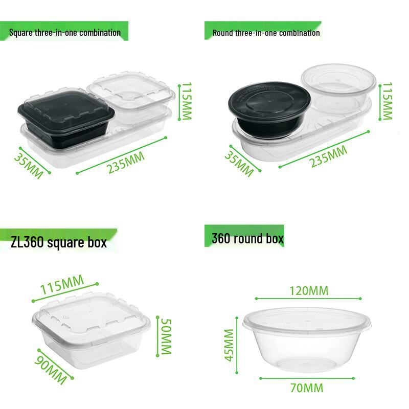 

Round 3-Compartment Disposable Takeout Containers