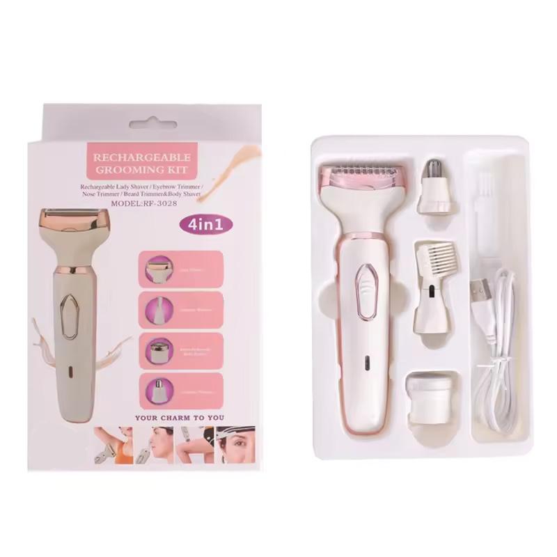 

Portable Electric Hair Trimmer USB rechargeable 2-in-1 Mini painless Body shaver and Facial hair remover kit белый