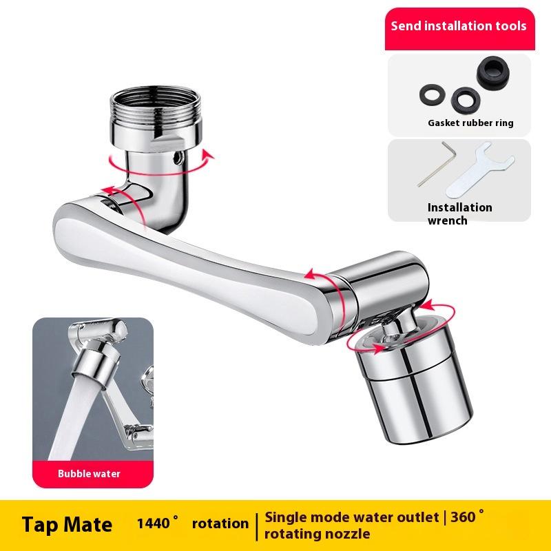Stainless Steel Faucet with 1440° Rotation Splash-Proof Design Multi-Adapter Head Safe Drinking Water Includes Kitchen Bathroom
