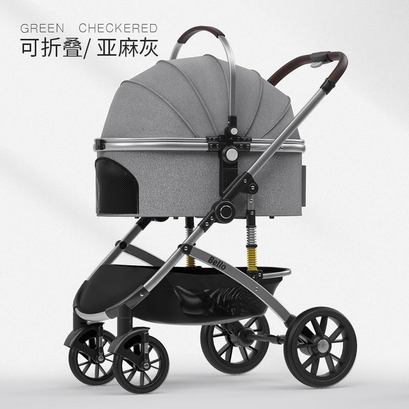 Lightweight Aluminum Foldable Pet Stroller with Detachable Four-Wheel Design for Dogs and Cats Wholesale (as the picture,LD11 Separable)