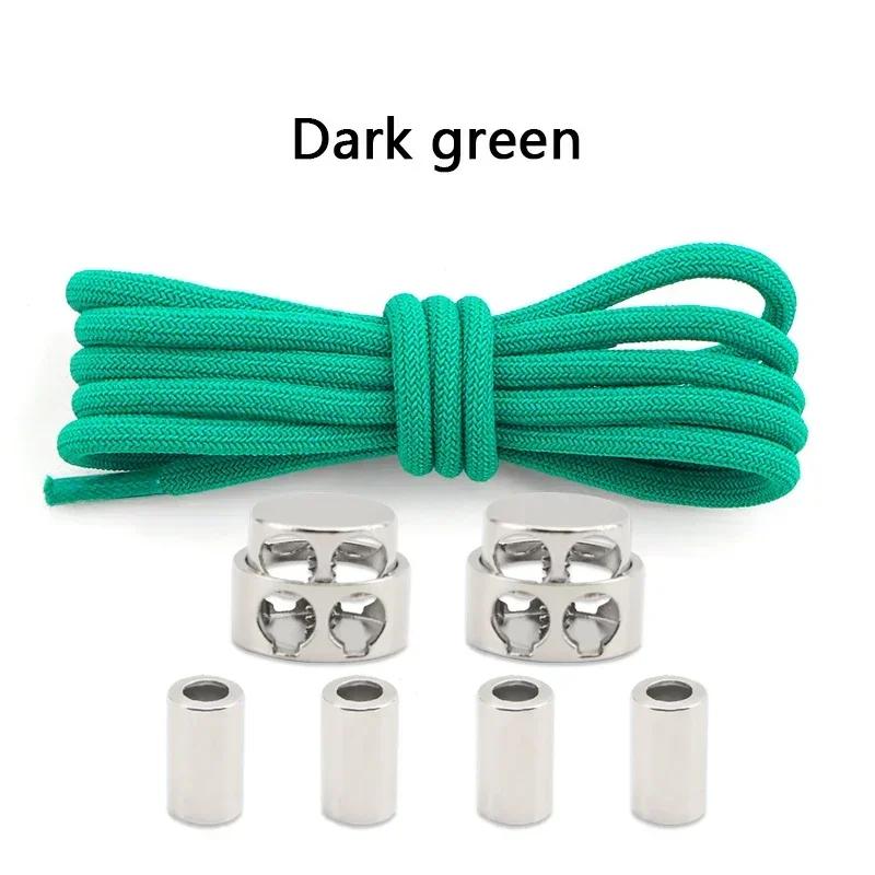 1Pair Lock Shoe laces Without ties Metal Buckle Laces Round Elastic Laces Sneakers Kids Adult No Tie Shoelaces Shoes Accessories