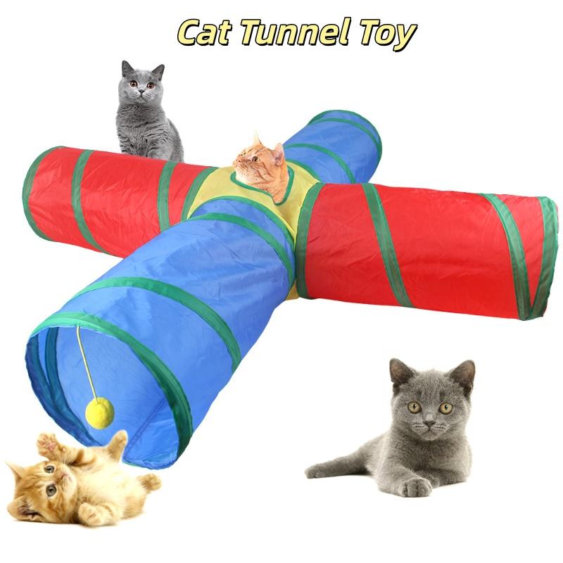 Hot Cat Tunnel Pet Tube Collapsible Play Toy Indoor Outdoor Kitty Puppy Toys for Puzzle Exercising Hiding Training Pet Toys