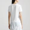 Calvin Klein Letter Print Crew Neck Pullover Short Sleeve Regular T-Shirt Women Tops Moonlight-White J222493-YAF