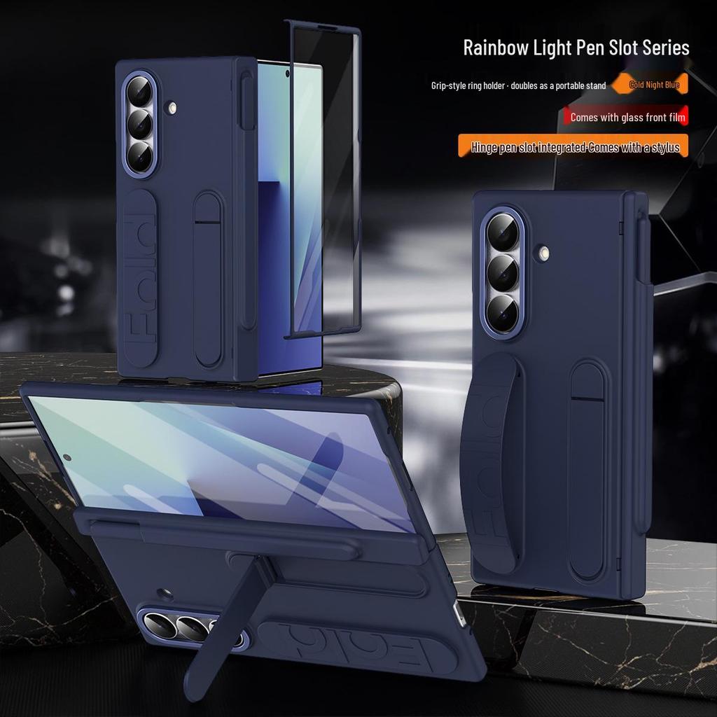 Anti-Fall Case with Pen Holder & Wrist Strap for Samsung Z Fold 3-7