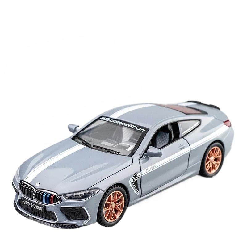 1/32 BWM-M8 Alloy Car Model High Simulation Diecasts Toy with Sound and Light Pull Back Vehicles Decoration Toys for Kids