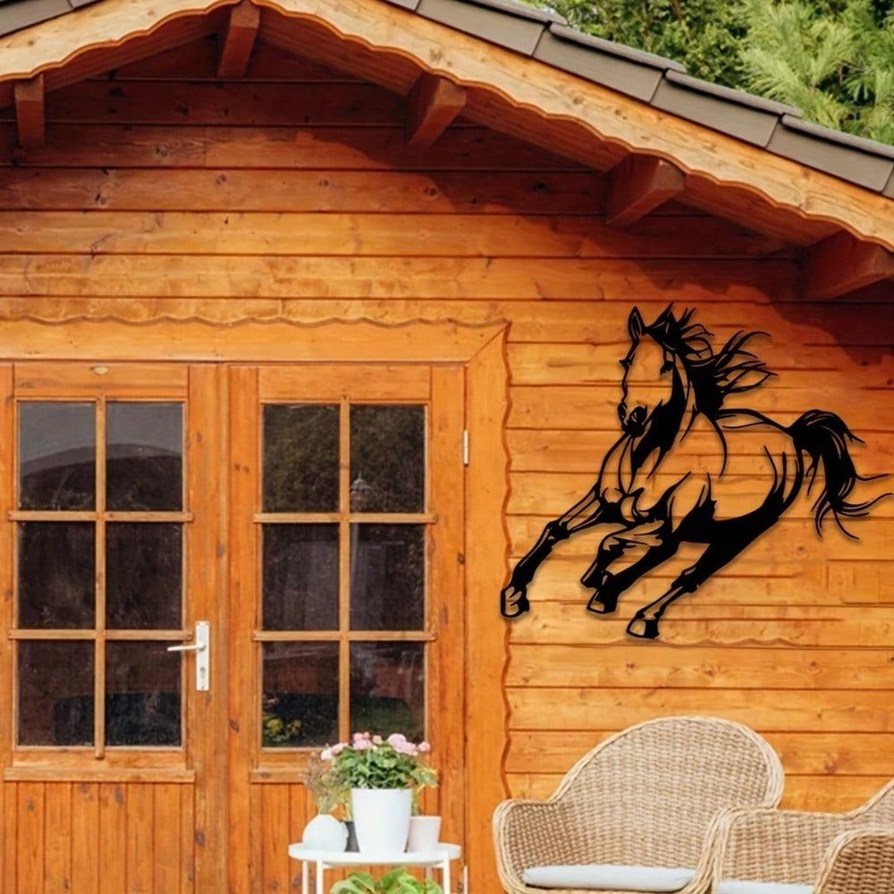 Equine Metal Wall Art Horse Decor Home Office Indoor Outdoor Metal Wall Hanging Horizontal Design Gift for Horse Lovers