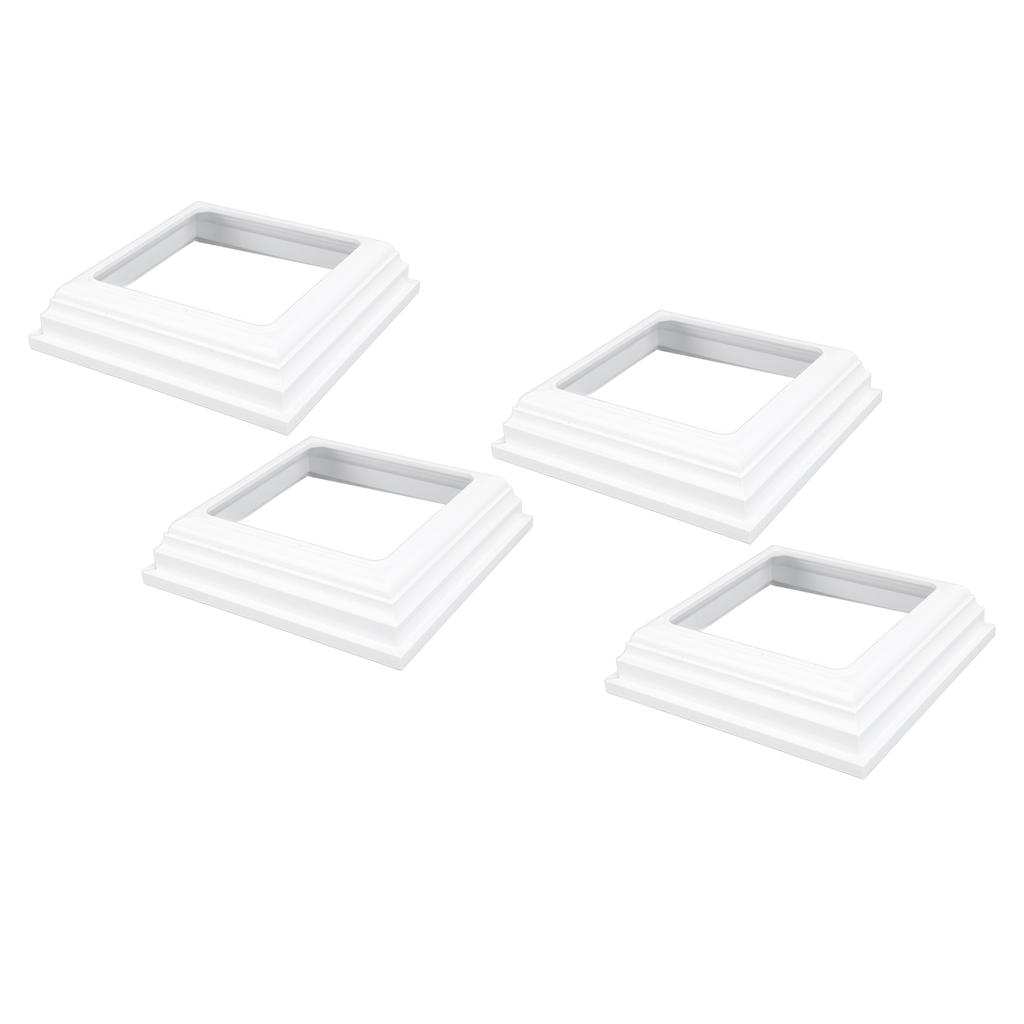 4PCS Split Type Vinyl Post Skirt Deck Column Base Cover 4x4 Inch Post Sleeve Decorative Trim for