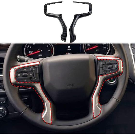 Carbon Fiber Steering Wheel Cover Trim For Chevrolet Silverado 1500 - US