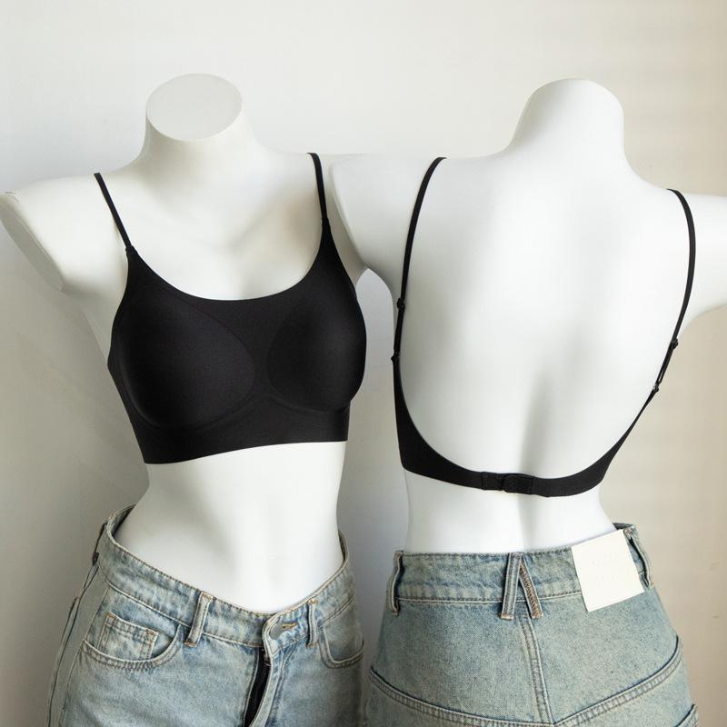 

Женское летнее тонкое нижнее белье нового стиля с тонкими плечевыми бретелями, красивой спинкой, бесшовное, невидимое под одеждой S