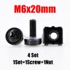 Phillips Screw For Rack Mount Server Cabinet Shelves Bolts With Washer Metric Threaded Cage Nut Screws Kit M6x16mm M6x20mm 4Set