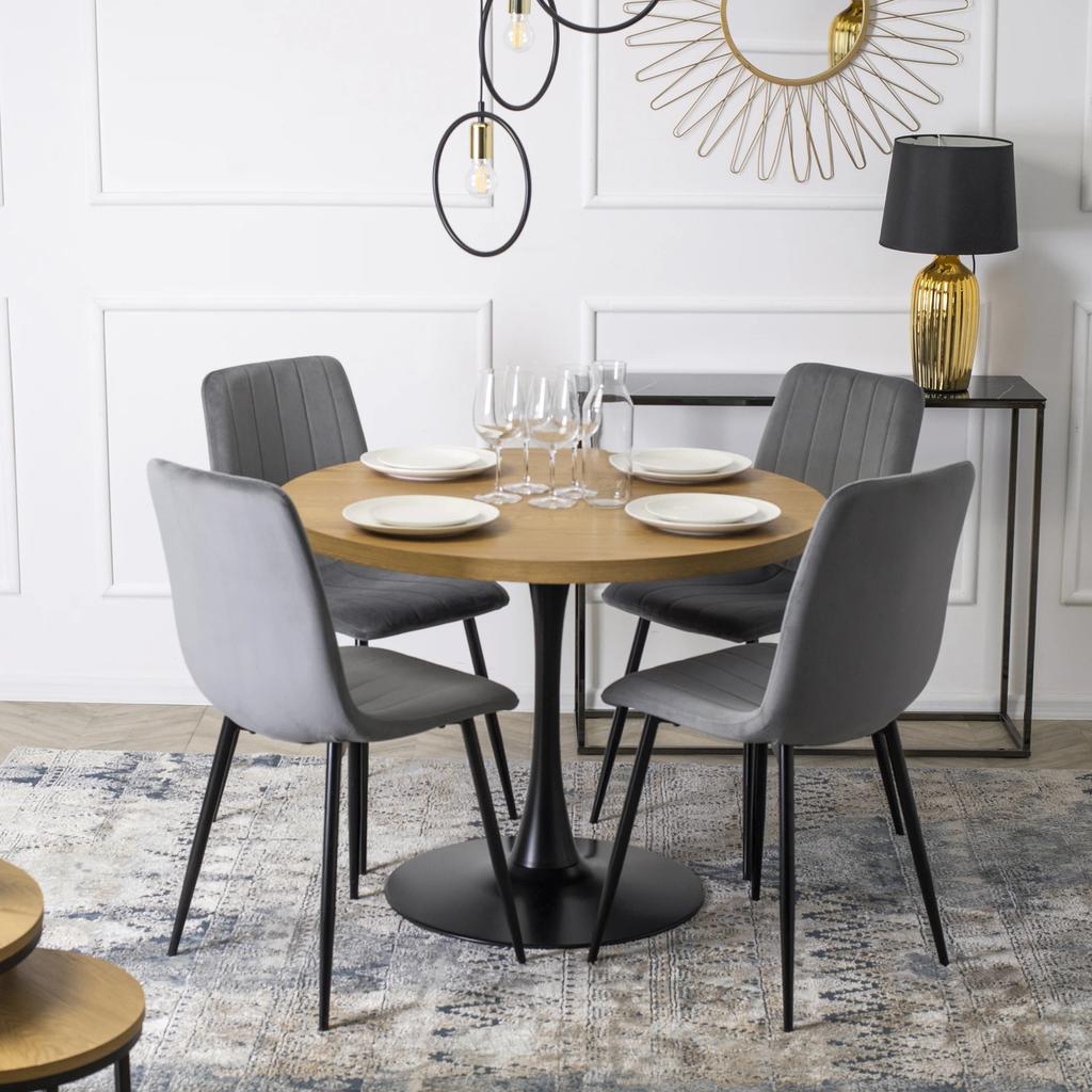 Ibis Upholstered Dining Chair Gray Velvet Modern Loft