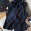 Women Office Lady Waistcoat Top Female Summer Vest Sexy Sleeveless Vest Lace Patchwork Crop Tops