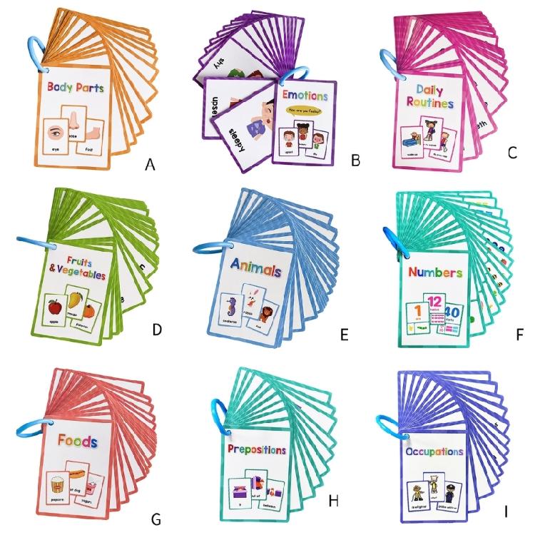 Early Learning Word Card Interactive Vocabulary Building Flash Cards Children Learning English Vocabulary Cards 11x8cm