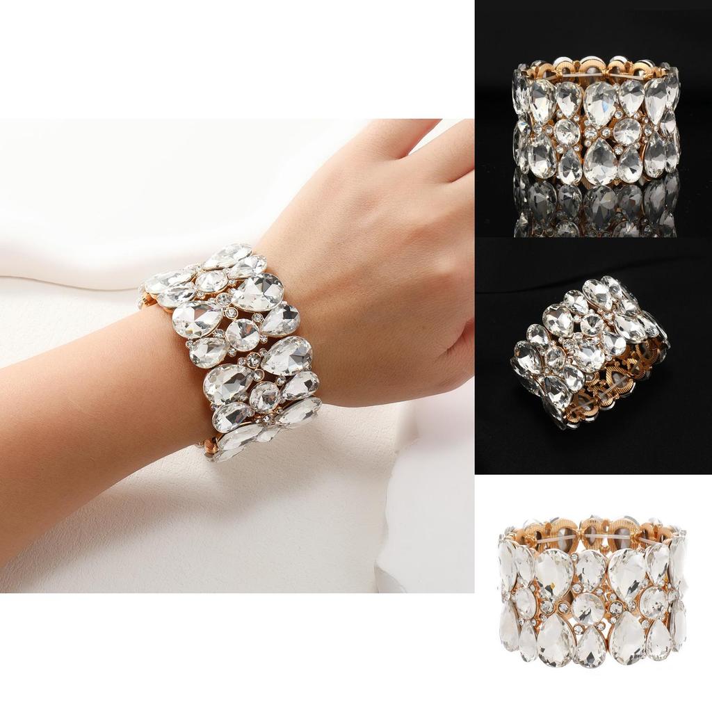 Luxurious Water Drop Crystal Glass Fashion Bracelet For Stylish Women Winter