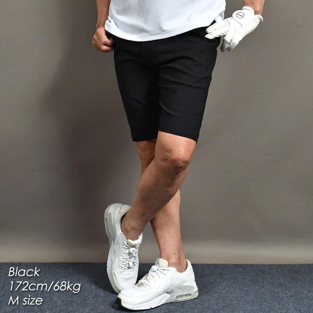 COMON GOLF Men's Stretch Golf Shorts with Cooling Touch, Super Stretch, Spring/Summer Shorts, Size 2XL, Black, CG-NF151