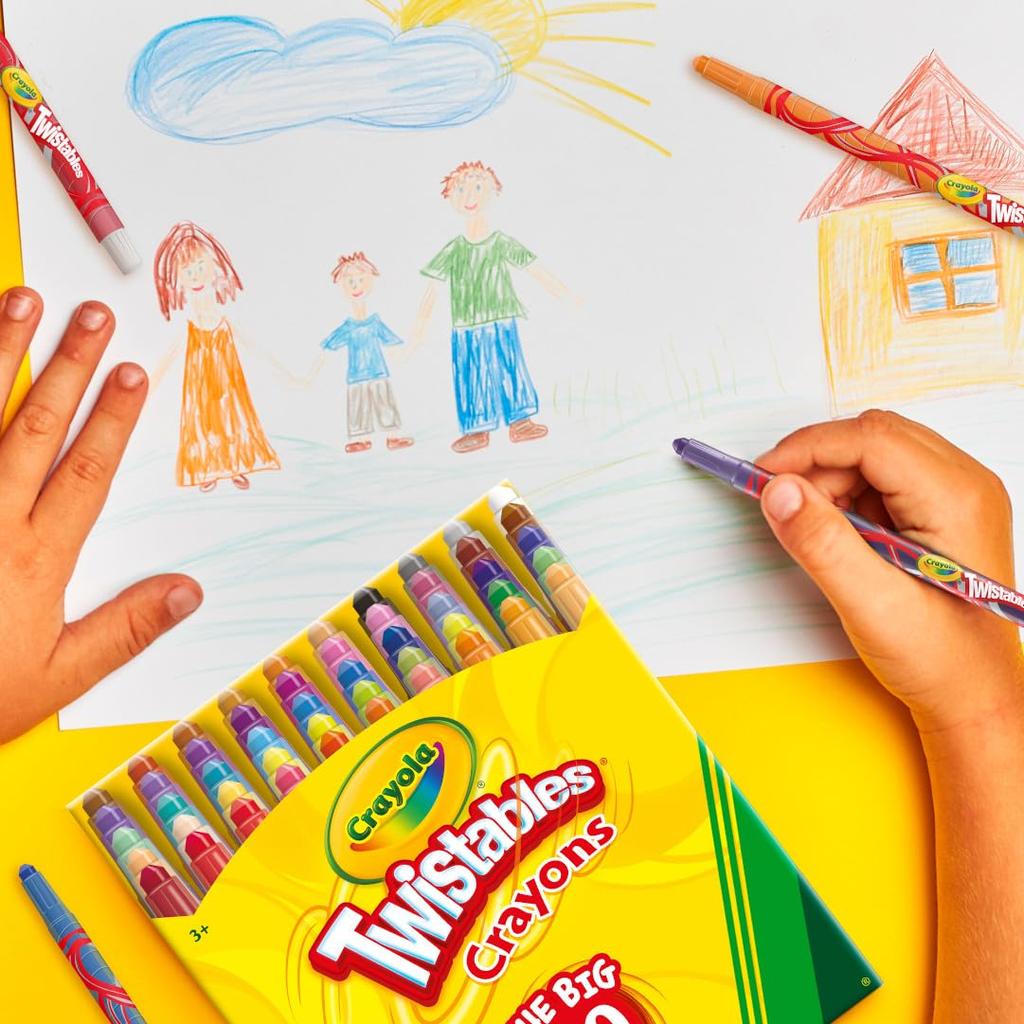 Crayola Twistable 50 Twistables Kritor de Stora Autentiska Kritorna, Färger, 50, Infällbara, 523420,