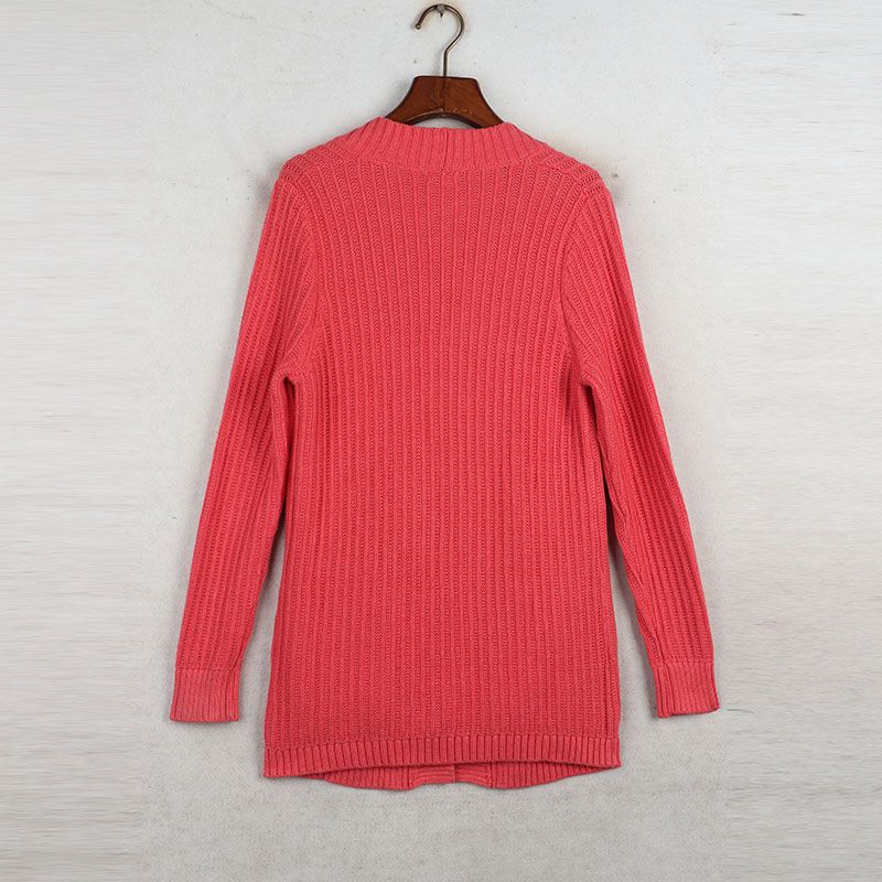 House Autumn and Winter New Arrival Export European and American Women's Clothing Pure Cotton Inverness Knitwear Cardigan Mid Length Long Length