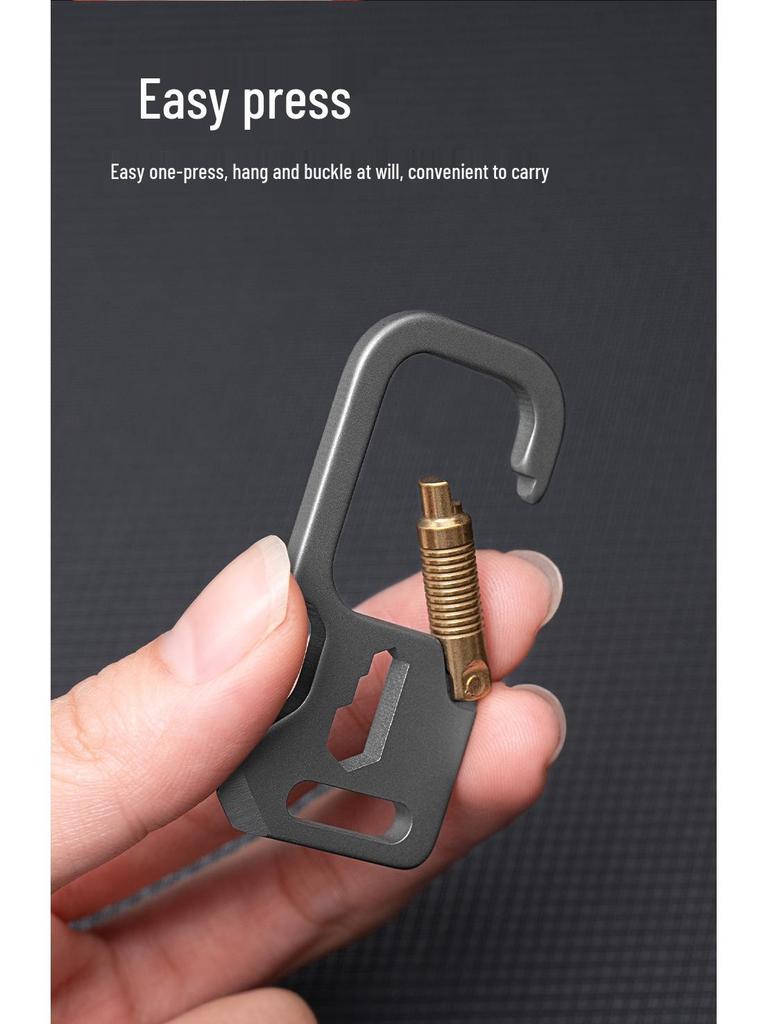 Męski brelok z stopu tytanu z szybkozłączką, otwieraczem do butelek i narzędziem EDC