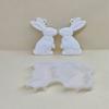 2PCS Safe Silicone Rabbit Molds Perfect For Chocolate And Resin Art Craft Easter Day Hanging Pendant Making Molding Tool