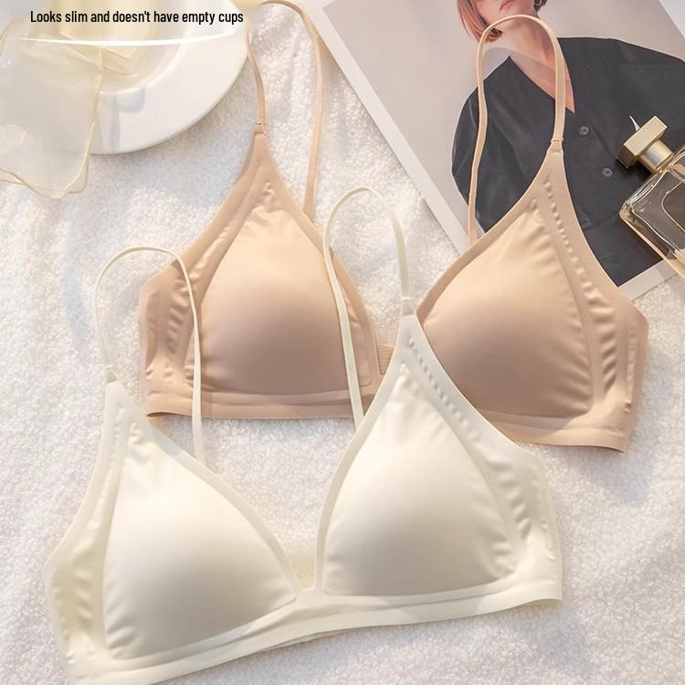 

French Triangle Cup Bra for Large Busts - Minimizing, Thin, Breathable Straps, Ideal for Camisole Dresses. L (fits 36/80ABC)