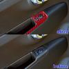 Red Carbon Fiber Door Switch Frame Cover Sticker For Fiat 500 2012 2013 2014 15