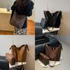 Urban Minimalist Suede Tote Bag With Lock Closure For Daily Use And Office Style
