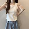 Damen Frühling/Sommer Baumwoll-Camisole-Weste - Neues ärmelloses Fischgräten-Design zum Layern