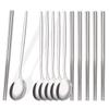 12Pcs Household Black Gold Cutlery Set Flatware Chopsticks Spoon Stainless Steel Dinnerware Set Luxury Korean Tableware Set