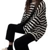 Autumn Striped Loose Long Sleeved T-shirt for Women