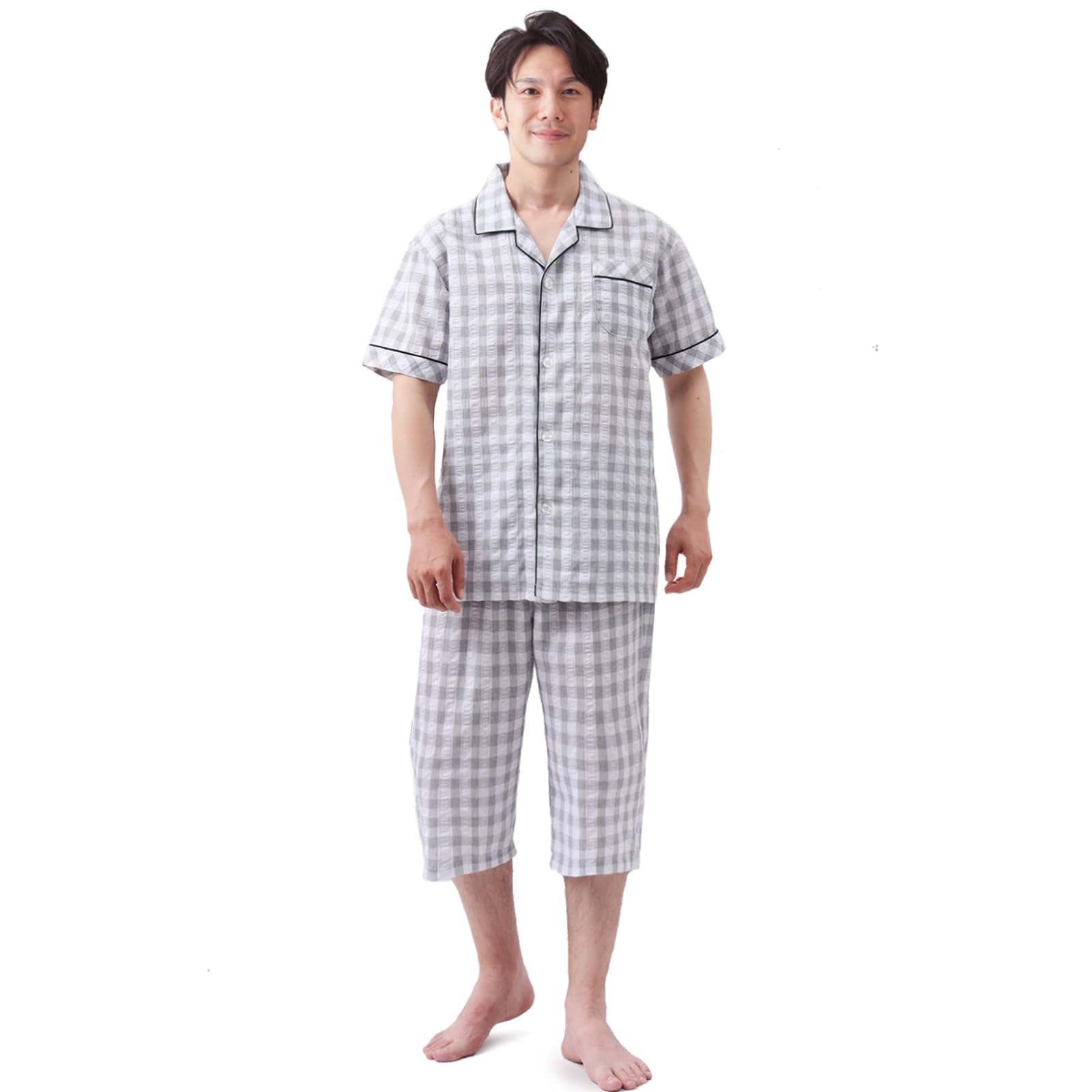 

Poweforest Летняя футбольная футболка с короткими рукавами и шорты Идеально для домашней одежды или больничной одежды Размер Мужская пижама, 100% хлопок, комплект 3/4,