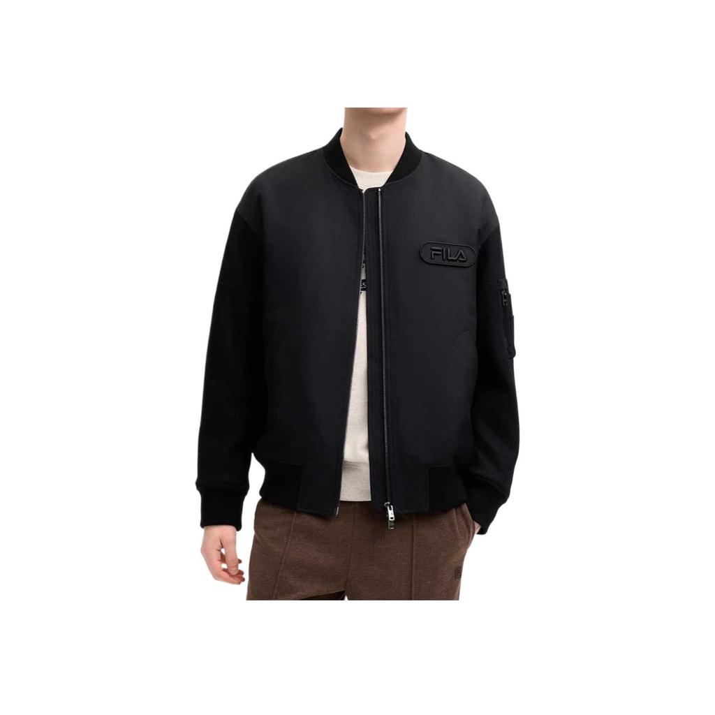 New FILA FILA MILANO Italian Luxury Sports Collection SS25 Baseball Jacket Men's Black F11M515703F-BK