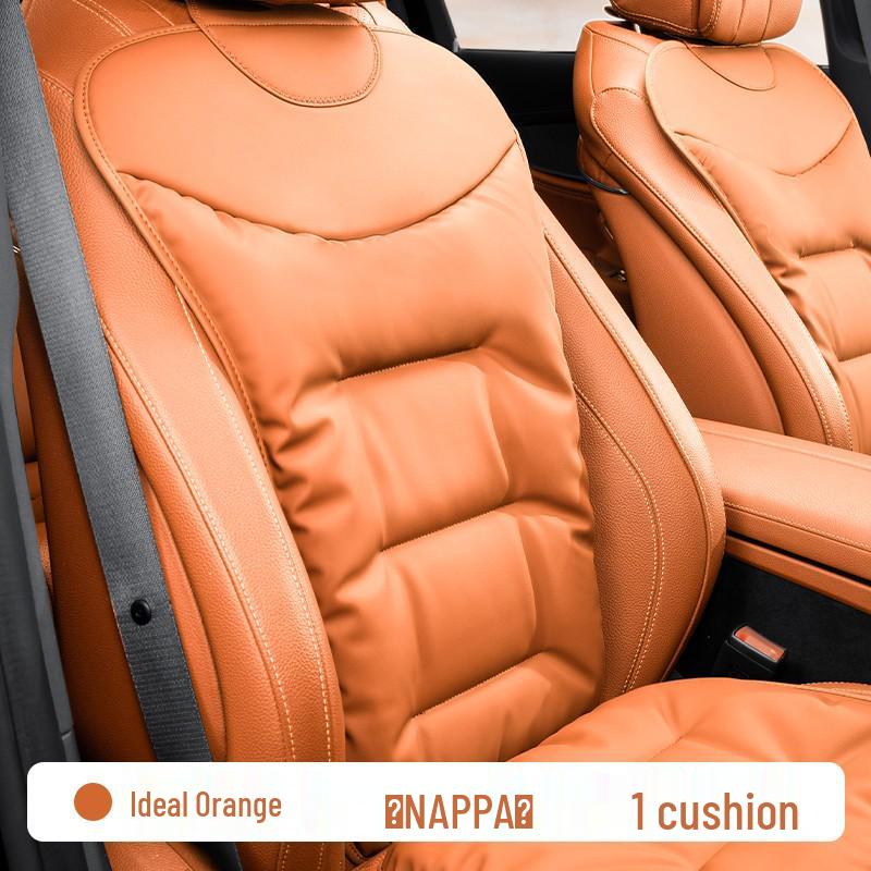 Luxury Nappa Leather Non-Slip Car Seat Cushions for Five-Seater - Thickened Design for Front and Rear Seats