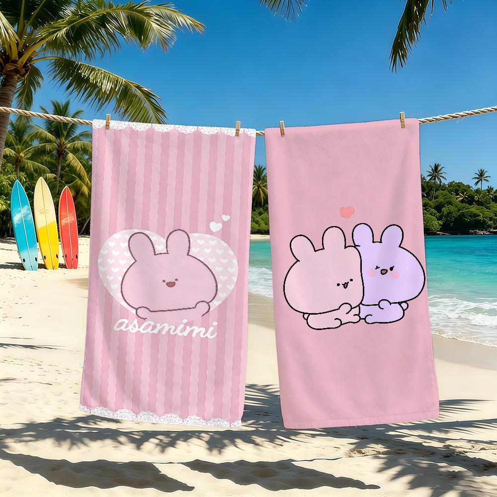 A-ASAMIMICHAN Towel For Outdoor Camping Cute Beach Towel Super Absorbent Quick-Drying Summer Towel