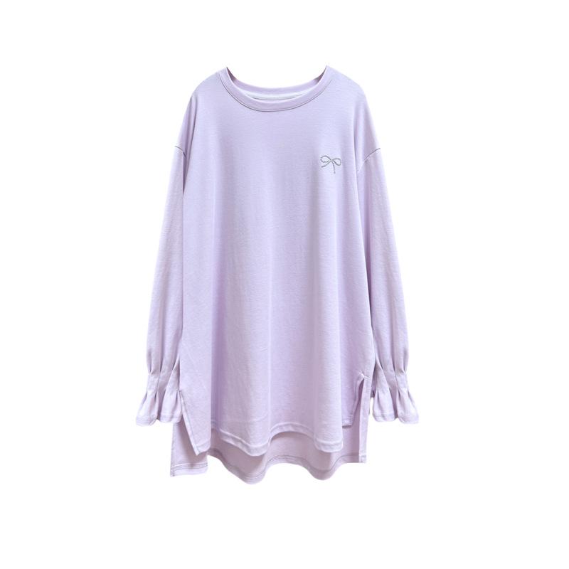2026 Trendy Plus Size Maternity T-Shirt - Loose Fit, Casual Spring/Autumn Fashion for Moms