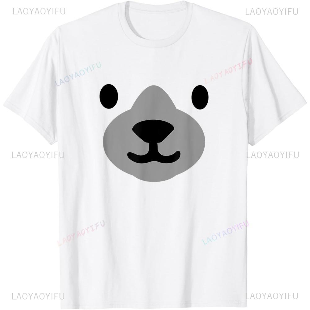 Cute Bear Face Graphic Print T-shirt XXXXL