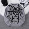Herbst und Winter Spinnennetz Jacquard Muster Halloween Pullover Pullover Lässig Rundhals Gestrickt Herren Pullover