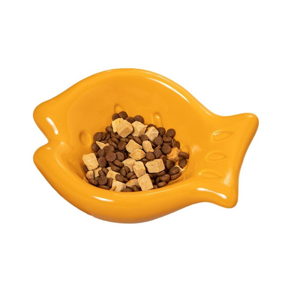 

Large Caliber Ceramic Cat Bowl Cartoon Cervical Protection Bowl Water Drinking Style B