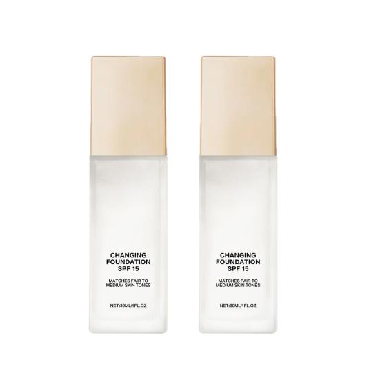1/2/3Pcs 30ML Color Changing Foundation Long-Lasting Oil Control Blemish-Free Foundation Lightweight Hydrating Liquid Foundations for All Skin Types