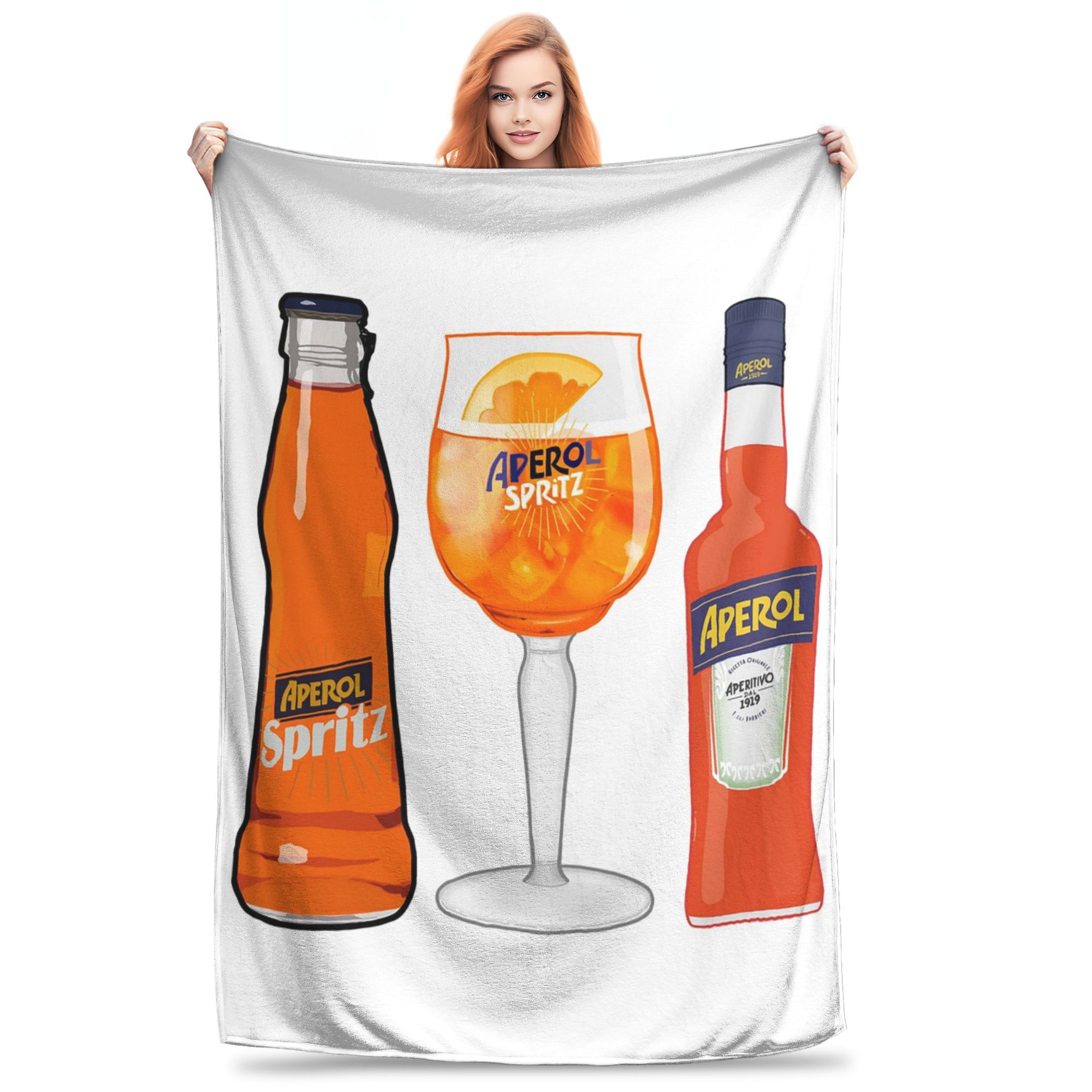 Exquisite Fashion Items Unisex Aperol Lov Blanket Soft Warm Flannel Throw Blanket Bedspread For Bed Living Room Picnic Travel Home Couch