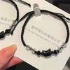 2Pcs Cute Cat Pendant Hand Woven Bracelets  Versatile Women Daily Vacation Wearing Jewelry Gift