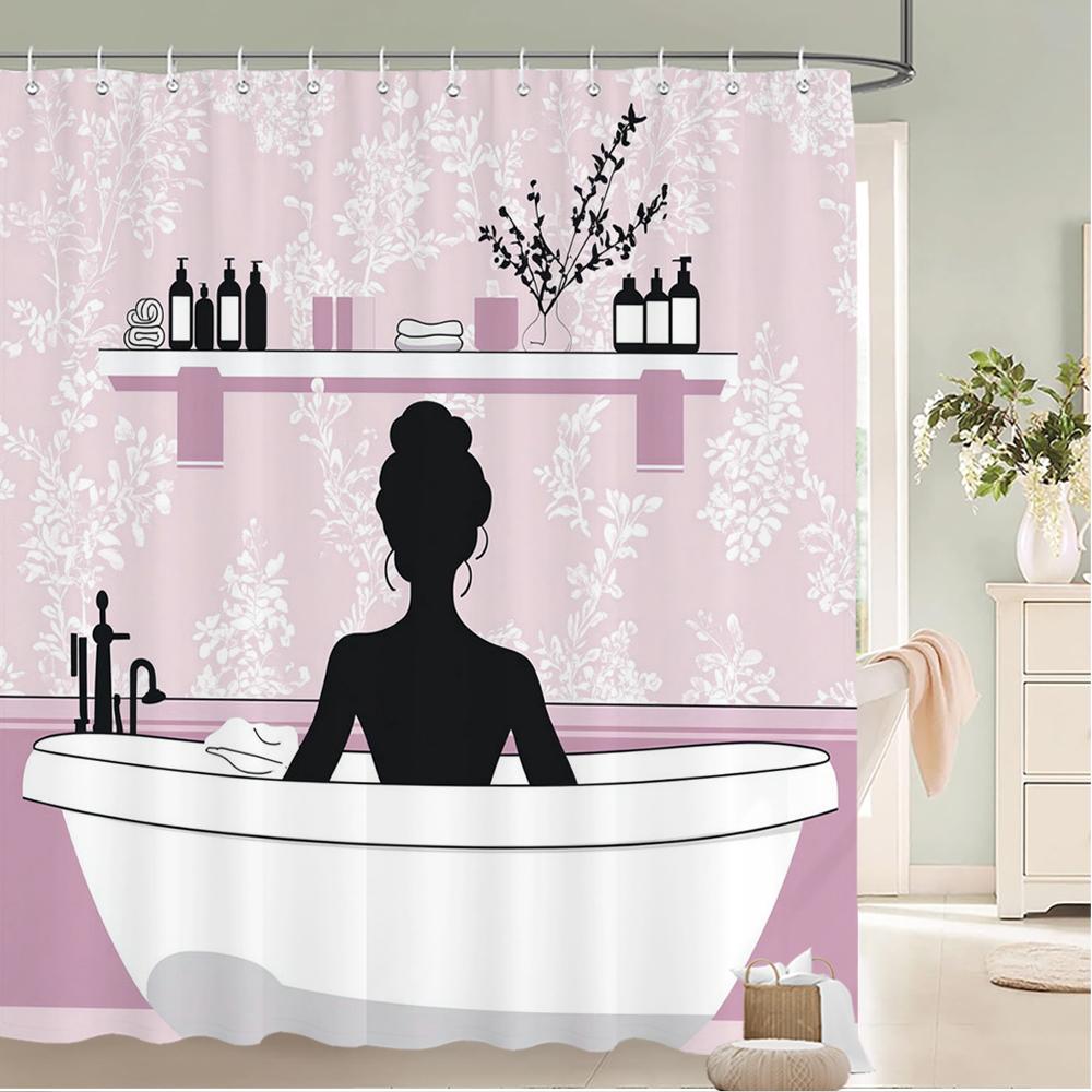 Modern pink romantic lips pattern Shower Curtain Bath Curtain Love Girl Printed Bathroom Curtains for Home Decoration Curtain