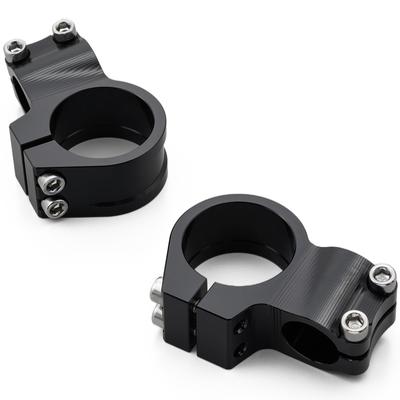Daytona Gefräste Separate Lenkerklemmen und Rechter Gabeldurchmesser Schwarz 69451 (Linkes Set) 41mm