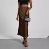 Women's European American Style Fashion Satin Texture Skirt Versatile Solid Color Glossy Mid-length