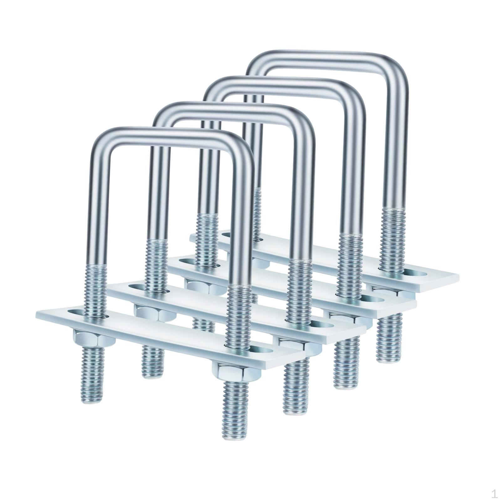 

U-образные болты с гайками, пластиной и шайбами, из оцинкованного металла, для обслуживания труб лодочного прицепа M8 40x100mm