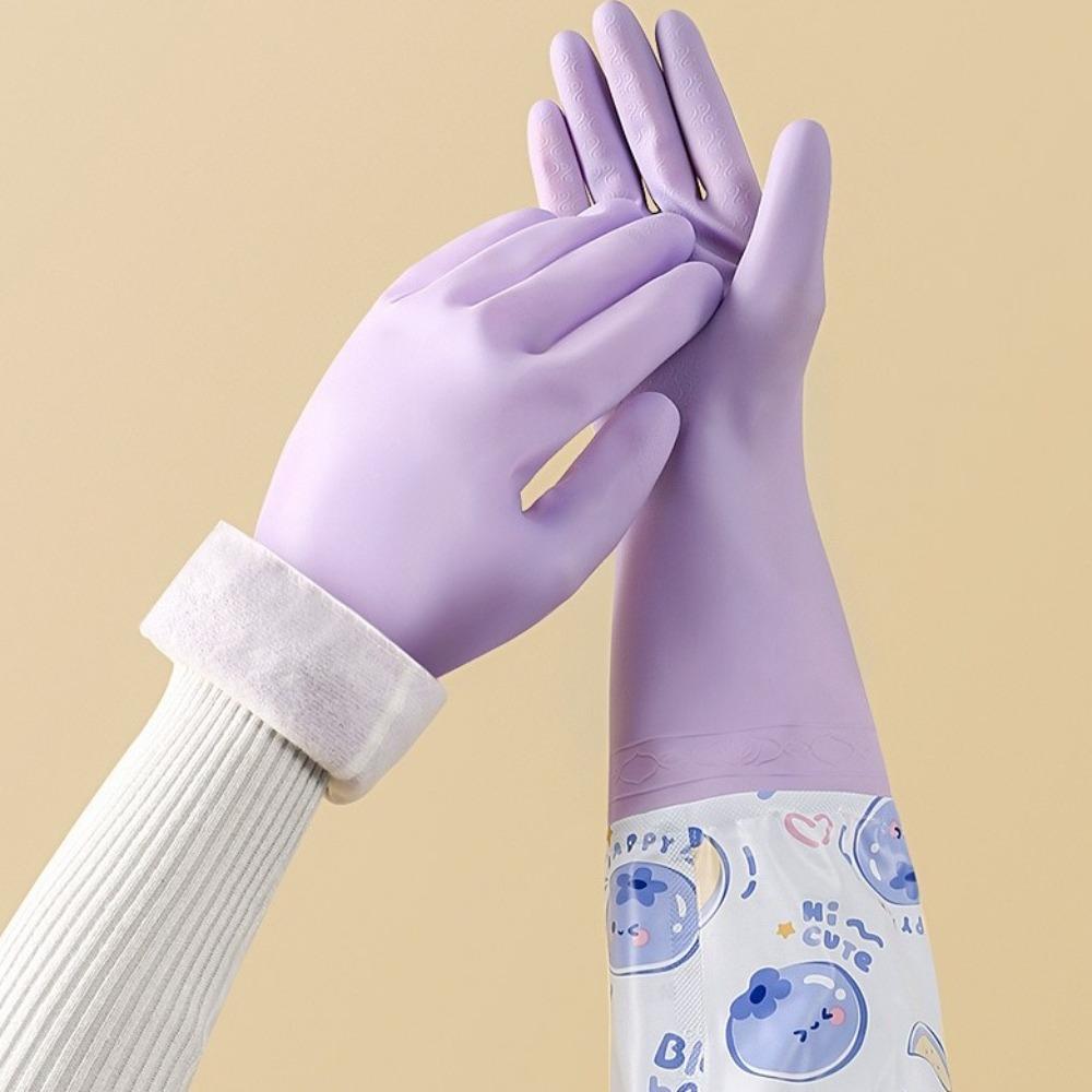 Waterproof Dishwashing Gloves Fleece Lined Scrubbing Gloves Winter Gloves  Outdoor Cleaning