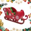 Christmas Tabletop Ornaments 3D Printed Sleigh Ornament, Red And Green Figurine with Snowflake Holiday Scene Matching Props and Tree Relief,