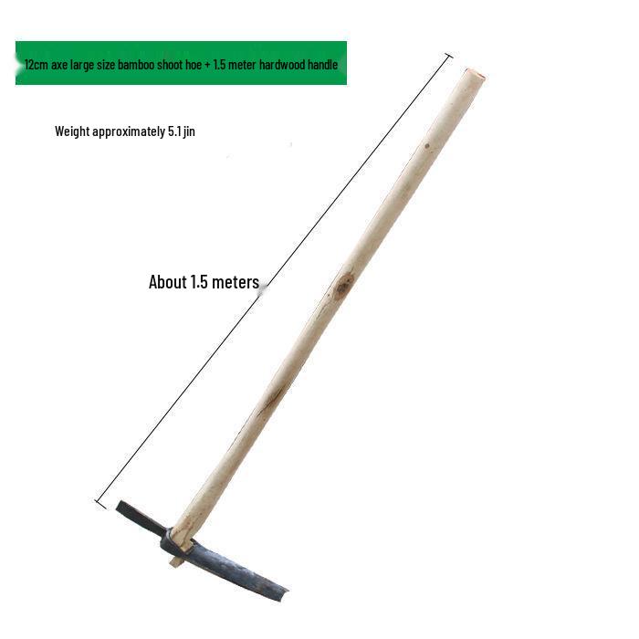 Long Wooden Garden Hoe: Multi-Purpose Tool for Raking, Weeding, Digging, and Planting in Mountainous Terrain.