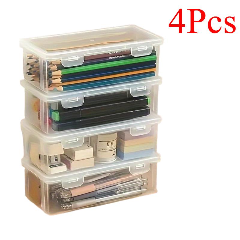 1/2/4 PCS Pencil Case Box PP Pencil Box Multi-function Stationery Organizer School Supplies for Office Pen Box Kits Sacs Pen Box